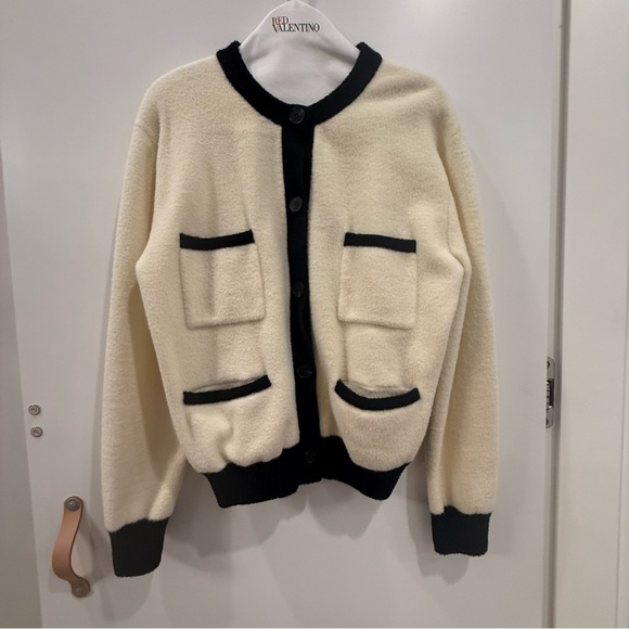 oak fort fuzzy color block cardigan - Picture 4 of 10